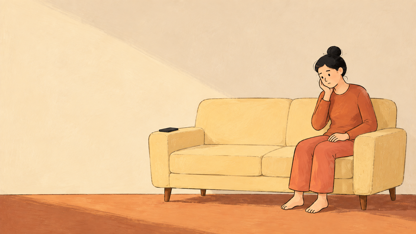 A quiet moment on the sofa. The phone can wait.